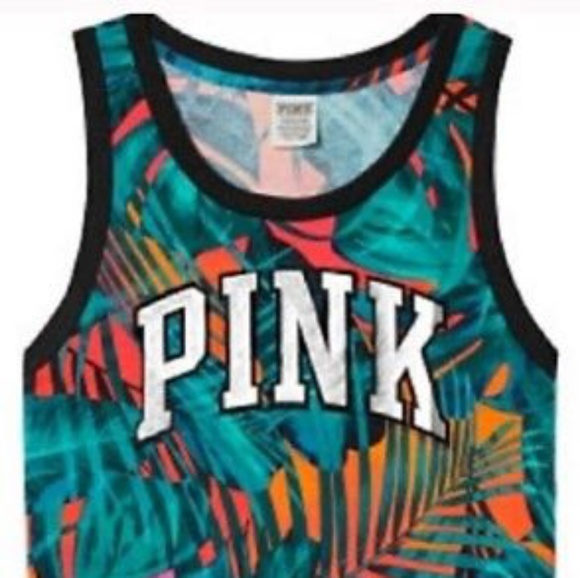 ⬇️ Victoria's Secret PINK muscle tank top palm XS - Picture 6 of 7